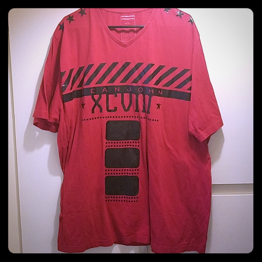 SEAN JOHN 4XL RED T-SHIRT